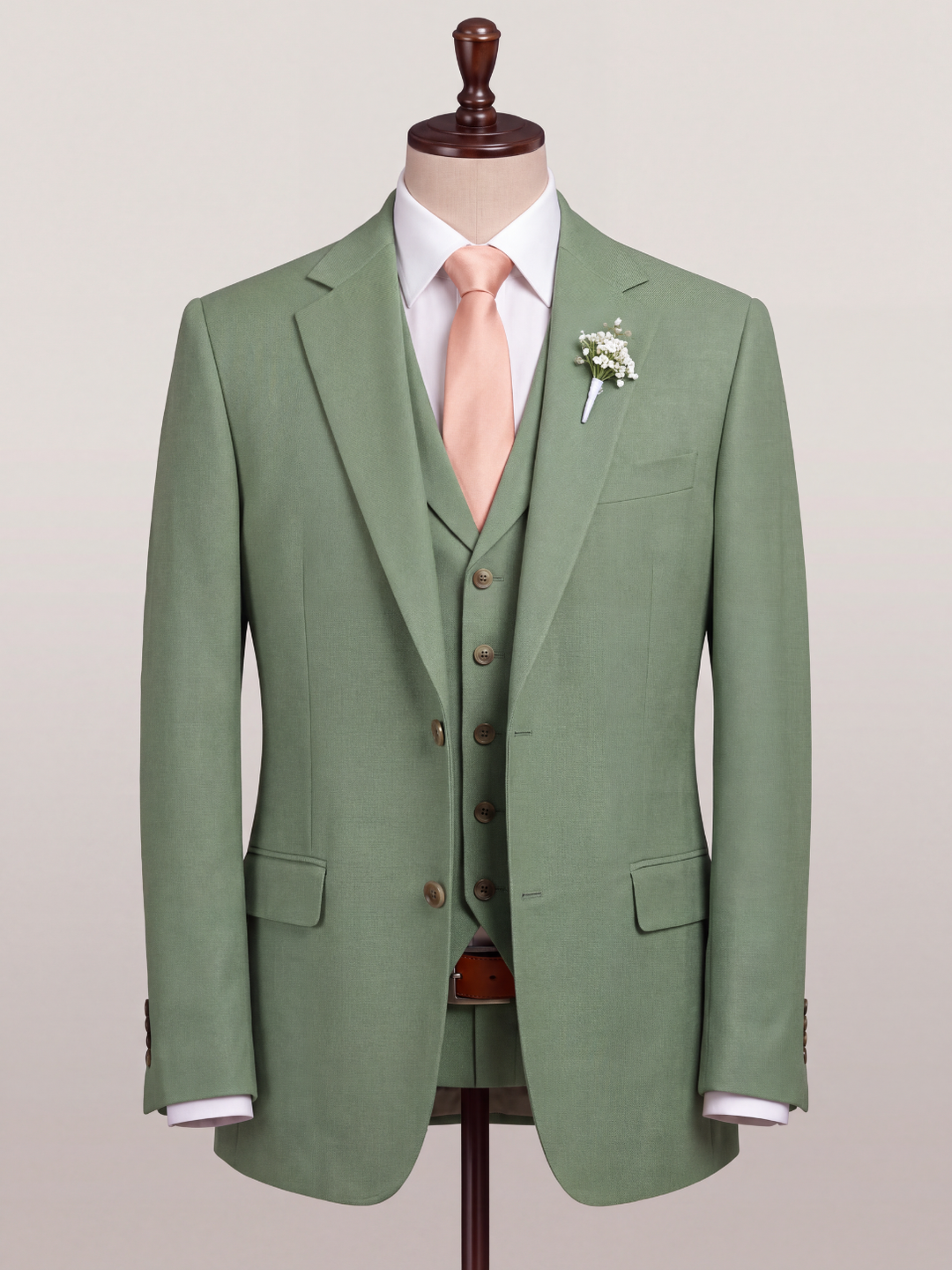 Sage Green Suit in Premium Lightweight Suiting Fabric