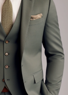 Men's Green Notch Lapel 3-Piece Suit -