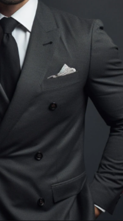 Premium Dark Grey Double Breasted Suit for Men