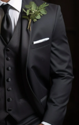 Elegant Dark Grey Three Piece Suit for Men