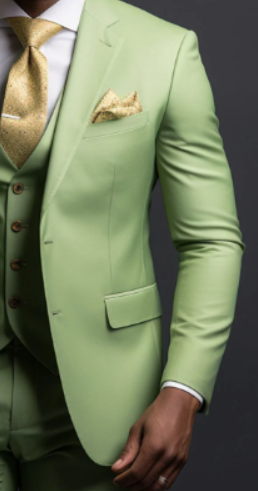 Handsome Men's Honey Dew Green Three Piece Suit