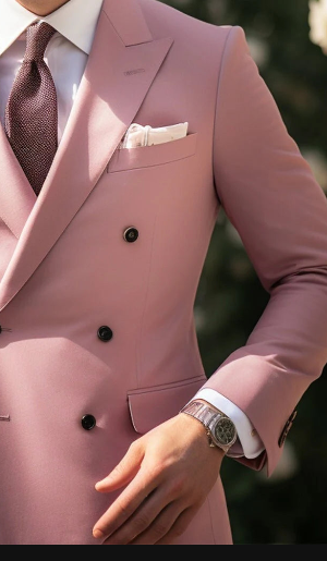 Dusty Rose Double Breasted Suit for Men