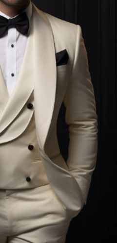 Elegant Ivory Tuxedo Suit for Men