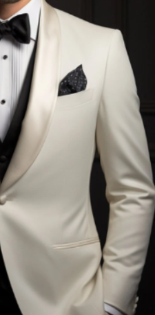 Elegant Style Ivory Tuxedo Suit for Men