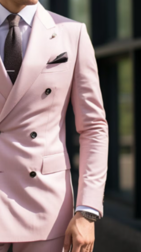 Premium Light Pink Double Breasted Suit for Men