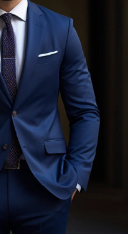 Premium Navy Blue Two Piece Suit for Men