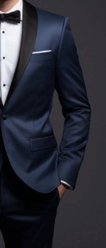 Premium Classic Dark Blue Two-Piece Tuxedo Suit