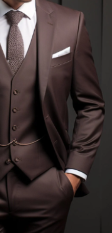 Dark Brown Three Piece Suit