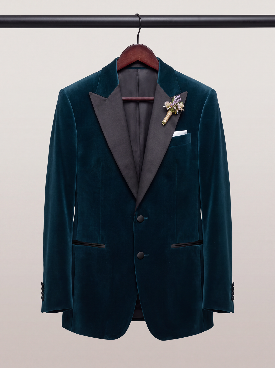 Midnight Teal Velvet Holiday Dinner Jacket
