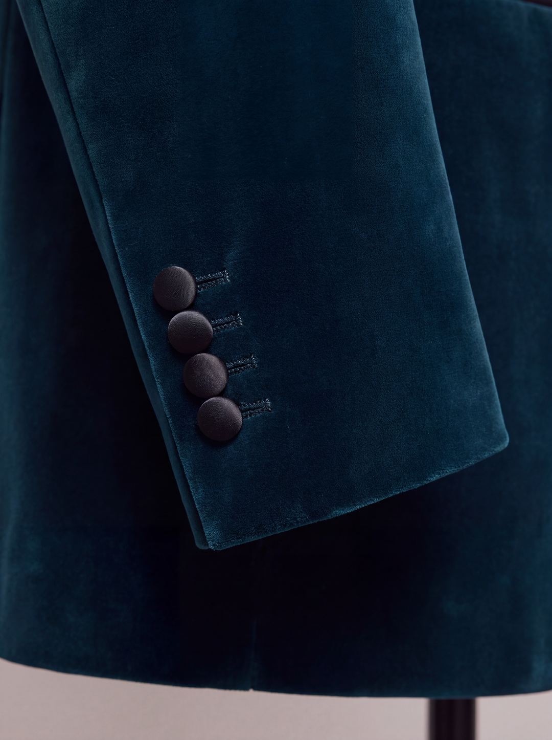 Midnight Teal Velvet Holiday Dinner Jacket