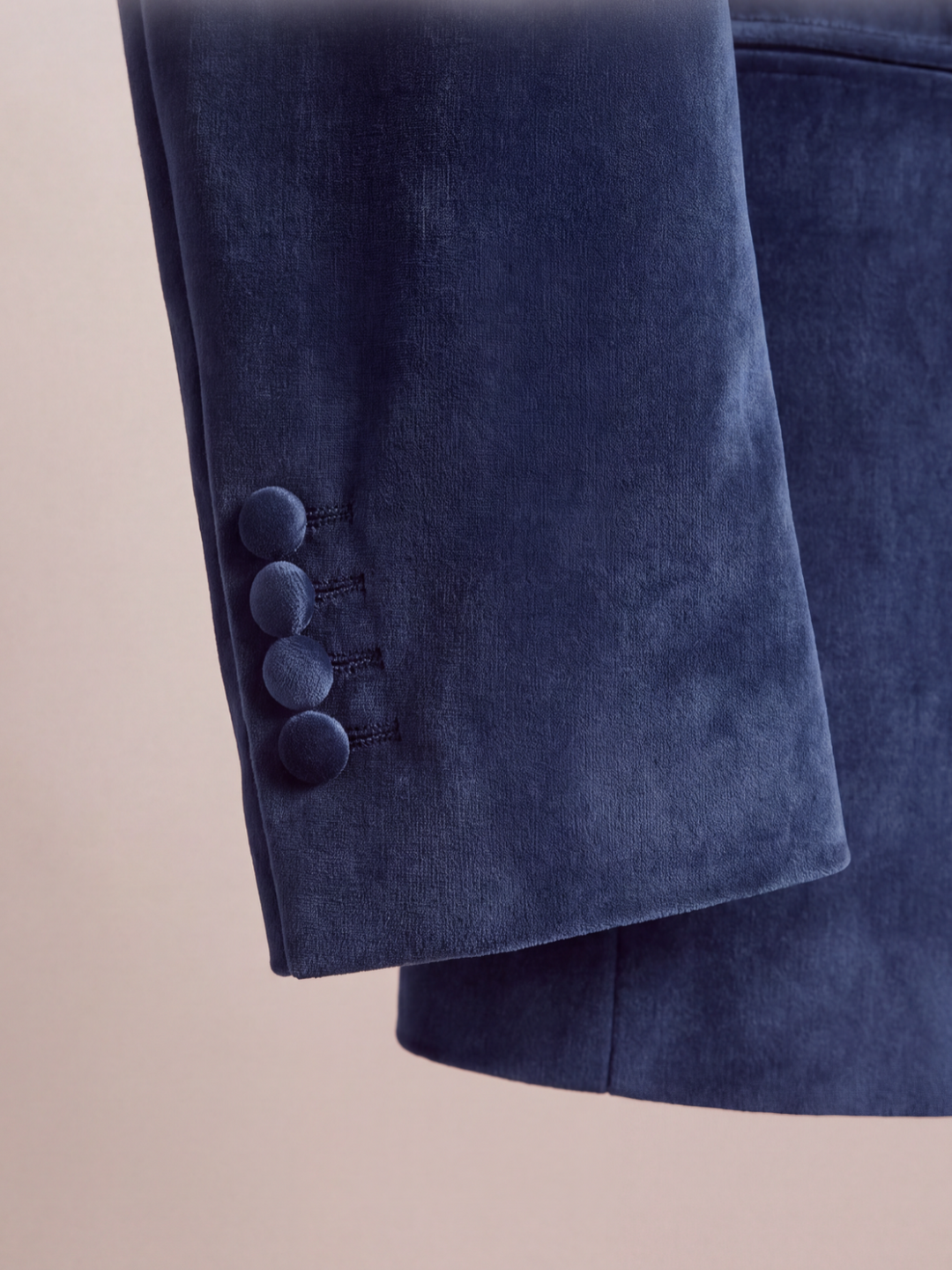 Midnight Blue Velvet Double-Breasted Tuxedo Jacket