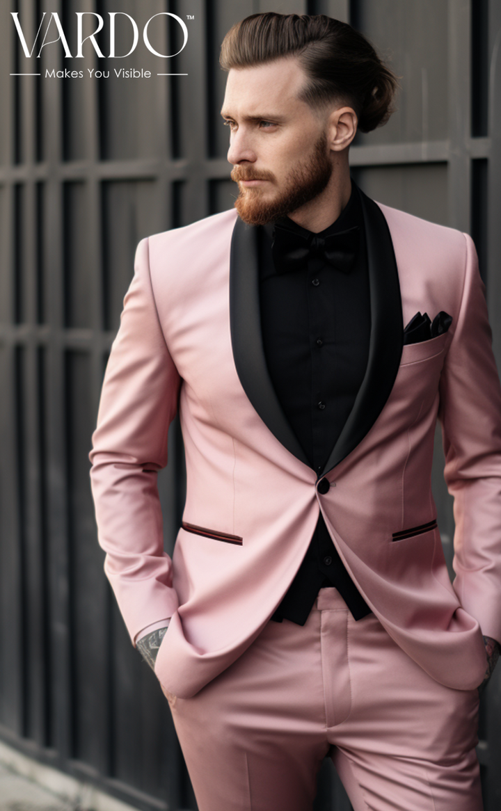 Classic Men's Dusty Rose Tuxedo Suit