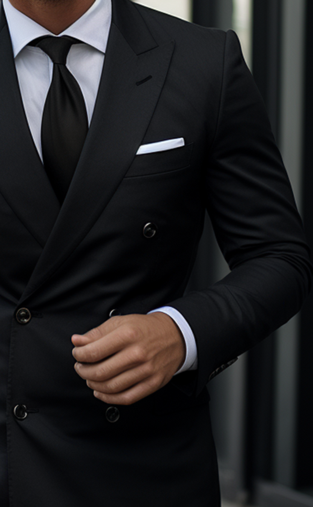 Classic Style: Men's Black Double Breasted Suit for a Timeless Statement