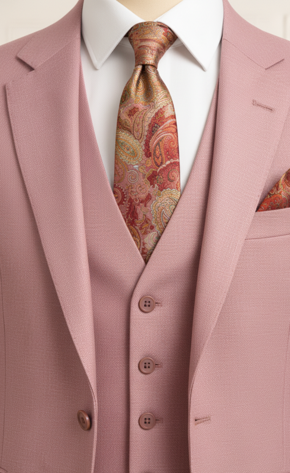DUSTY ROSE SUIT 3-PIECE SUIT