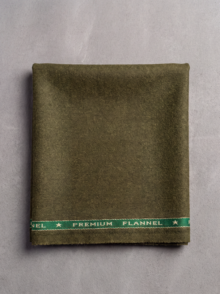 Olive Wool Three-Piece Suit