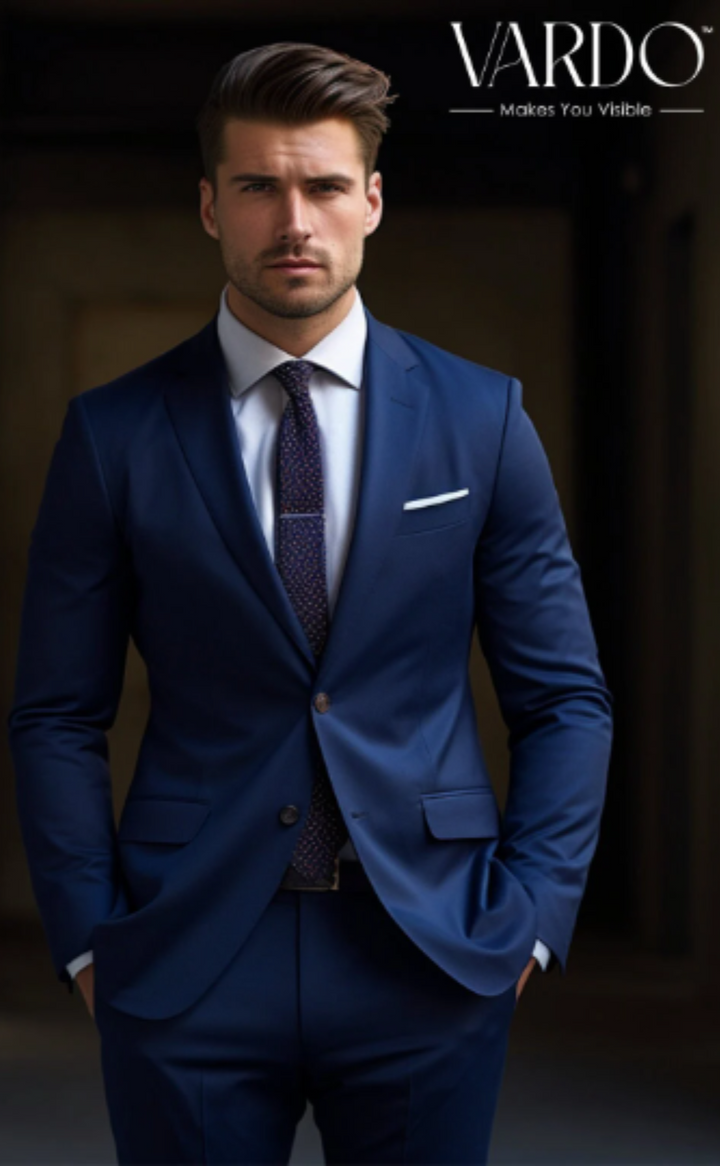 Premium Navy Blue Two Piece Suit for Men