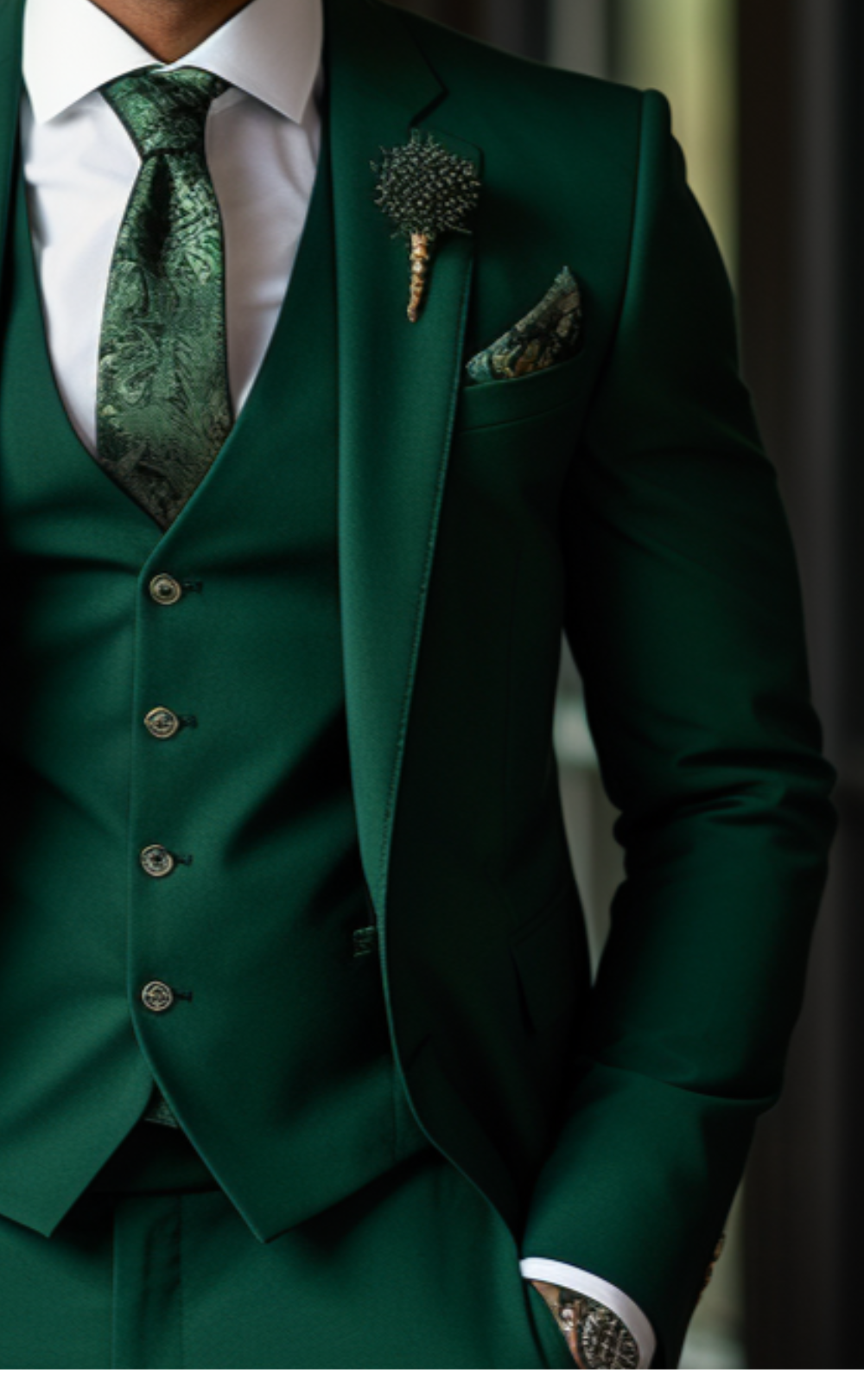 Emerald Green Wedding and Business Three Piece Suit for Men - Bold, Versatile, and Elegant