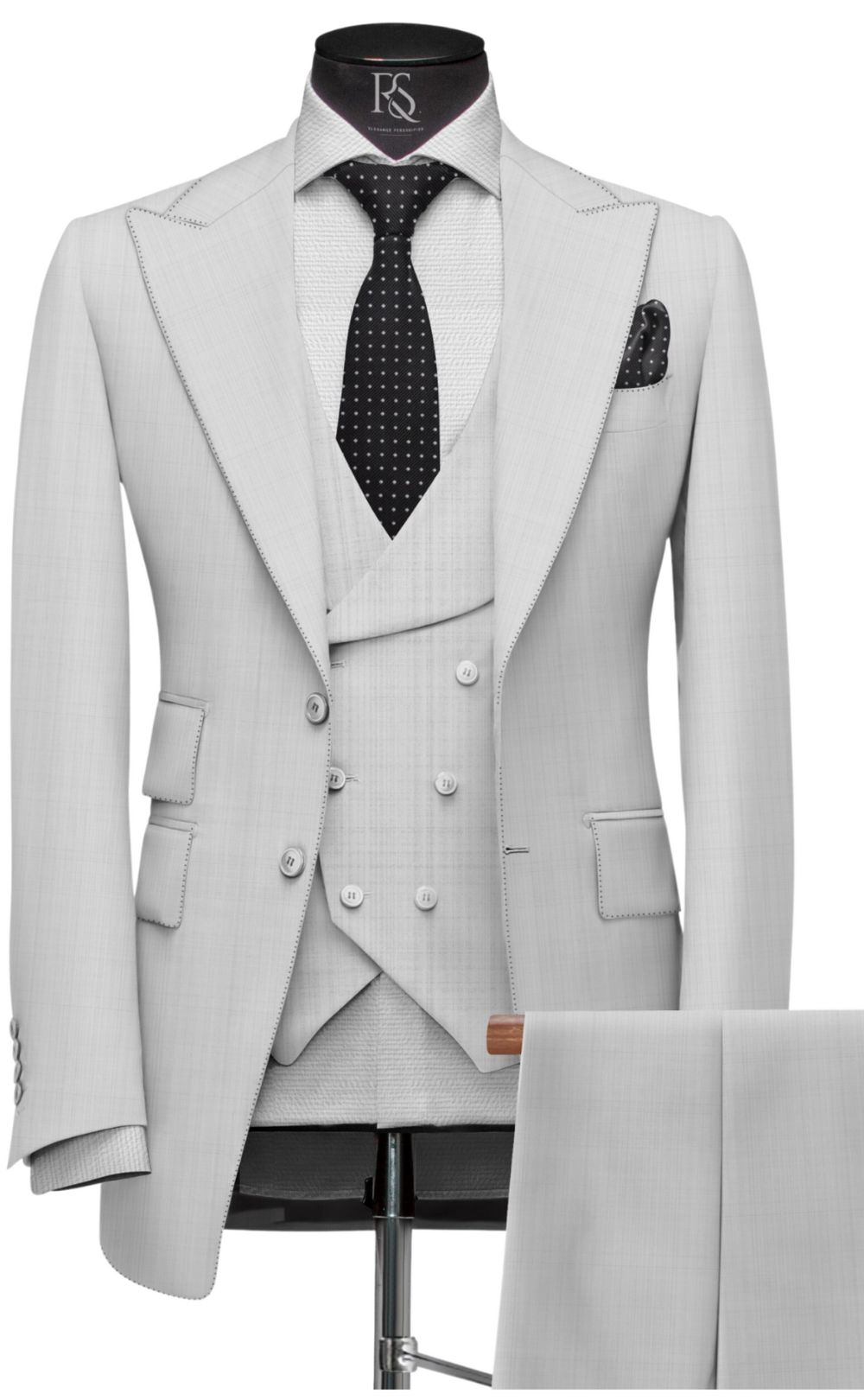 LIGHT GREY SLIM FIT THREE PIECE SUIT