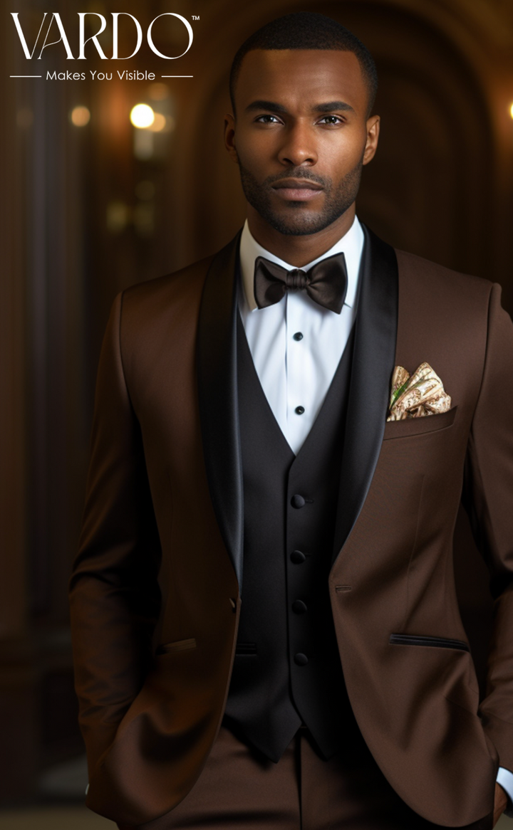 Chocolate Brown Tuxedo Suit for Men