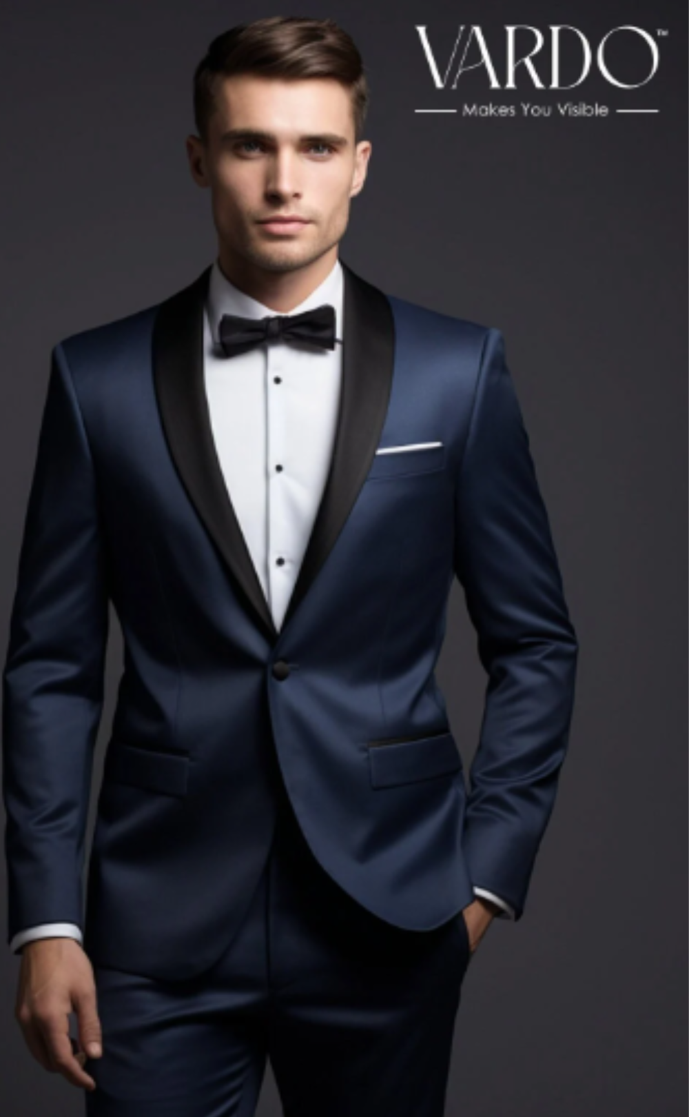 Premium Classic Dark Blue Two-Piece Tuxedo Suit