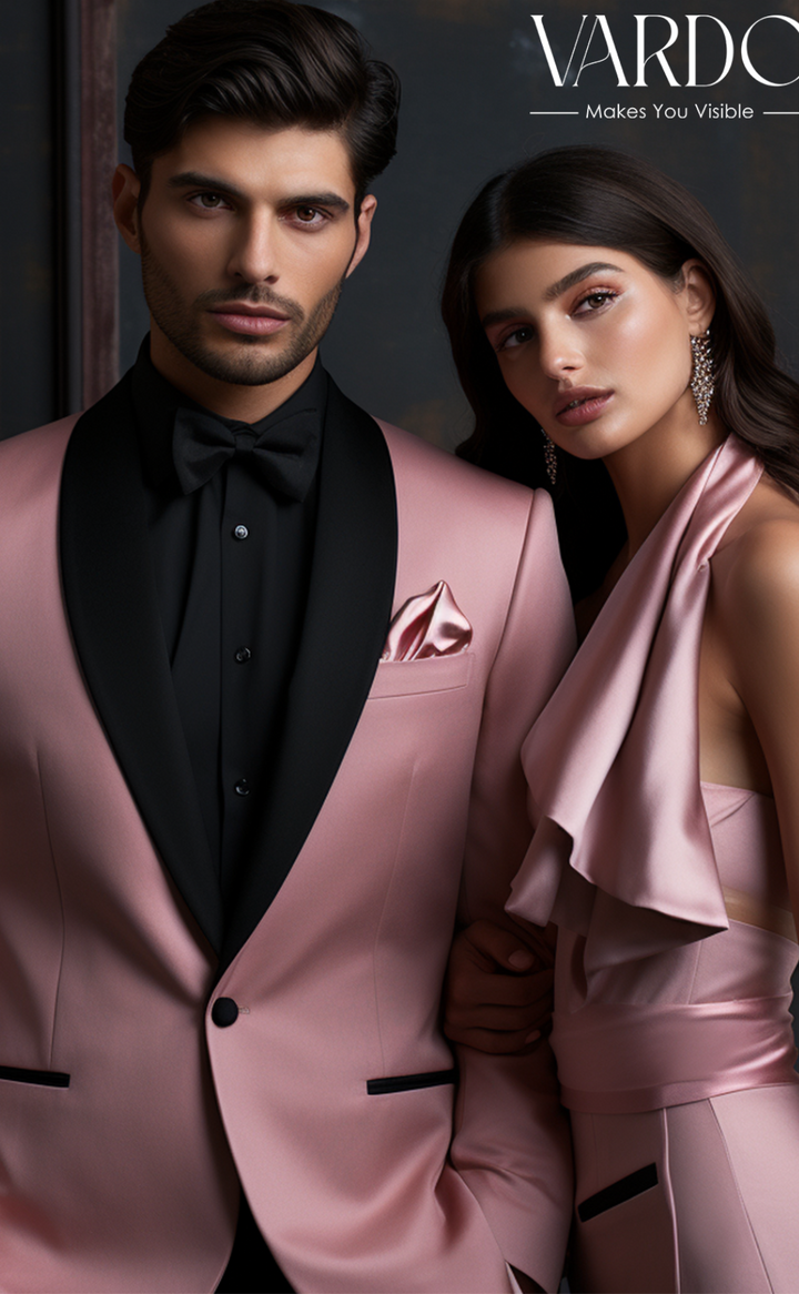 Stylish Formalwear Dusty Rose Tuxedo Suit for Men