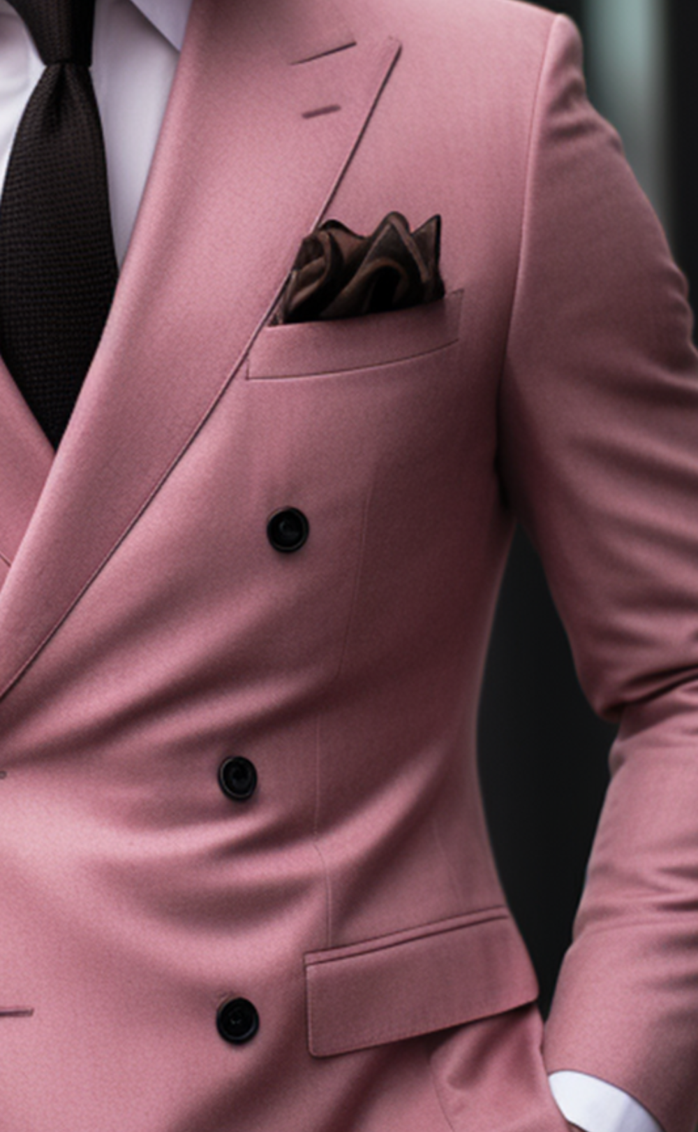 Elegant Dusty Rose Double Breasted Suit for Men