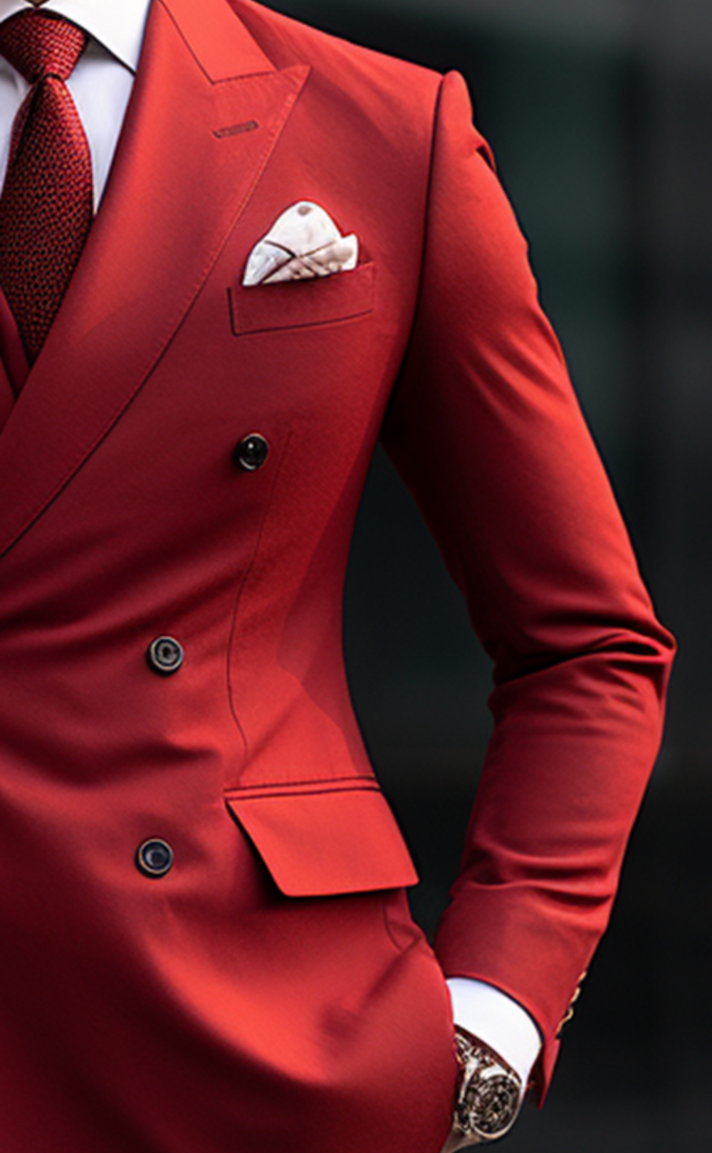 Premium Quality Red Double Breasted Suit for Men