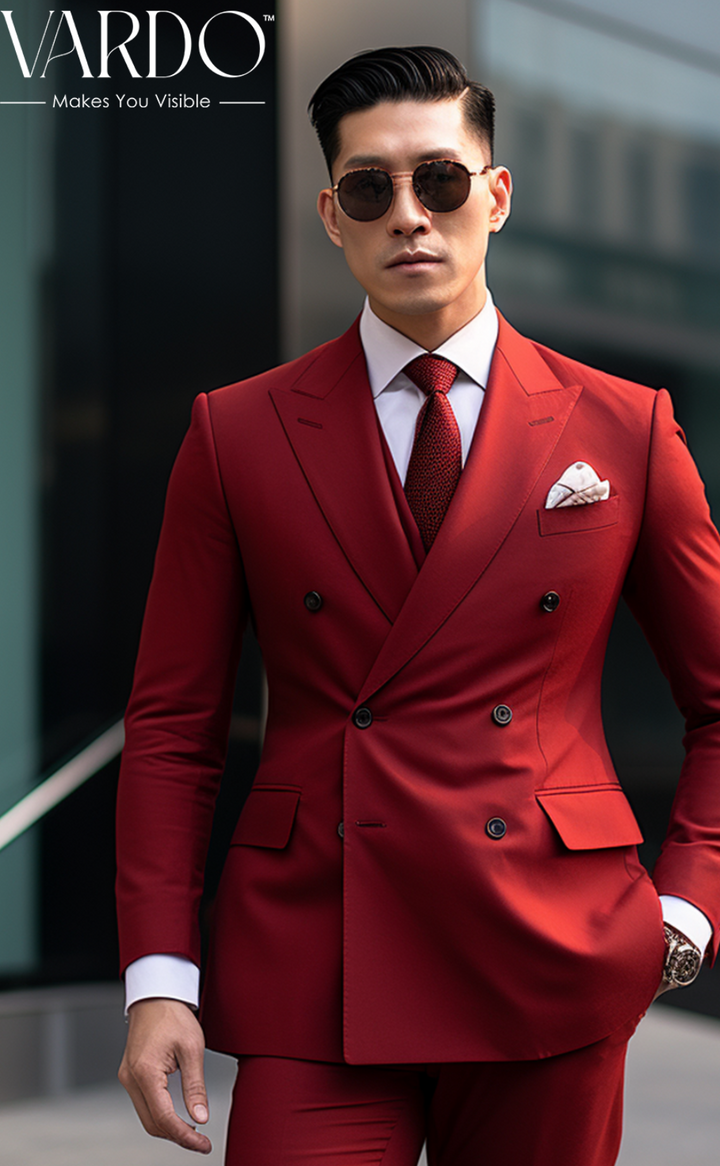 Premium Quality Red Double Breasted Suit for Men