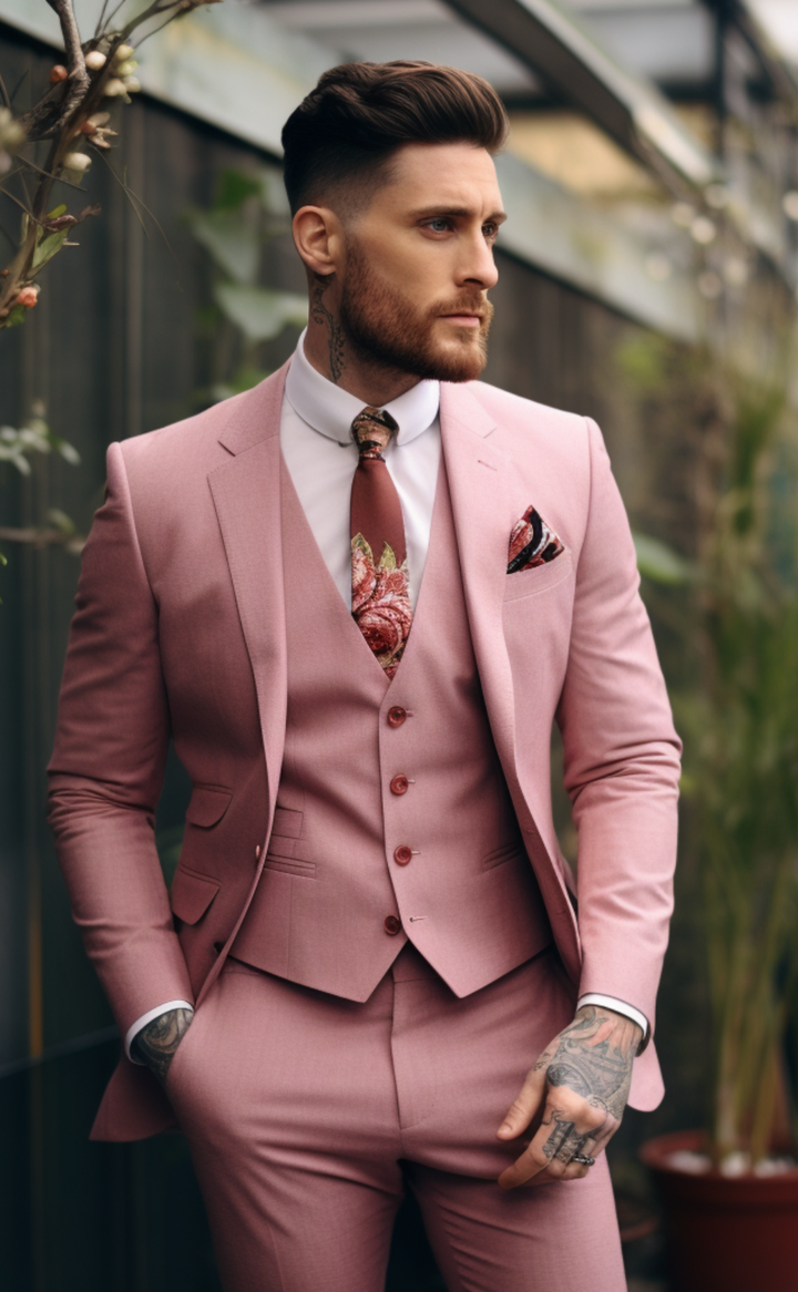 DUSTY ROSE SUIT 3-PIECE SUIT