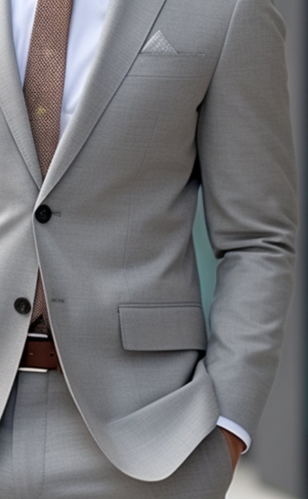 Classic Men's Light Grey Two Piece Suit