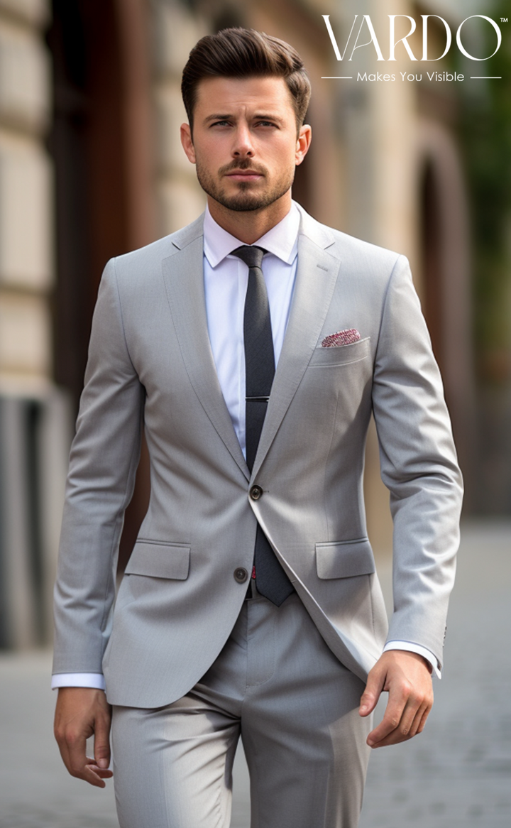 Classic Men's Light Grey Two Piece Suit