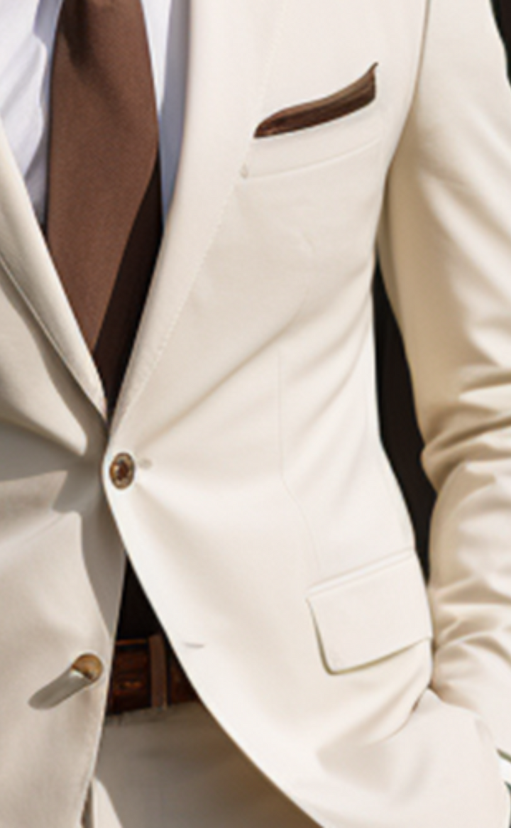 Premium Cream Two-Piece Suit for Men