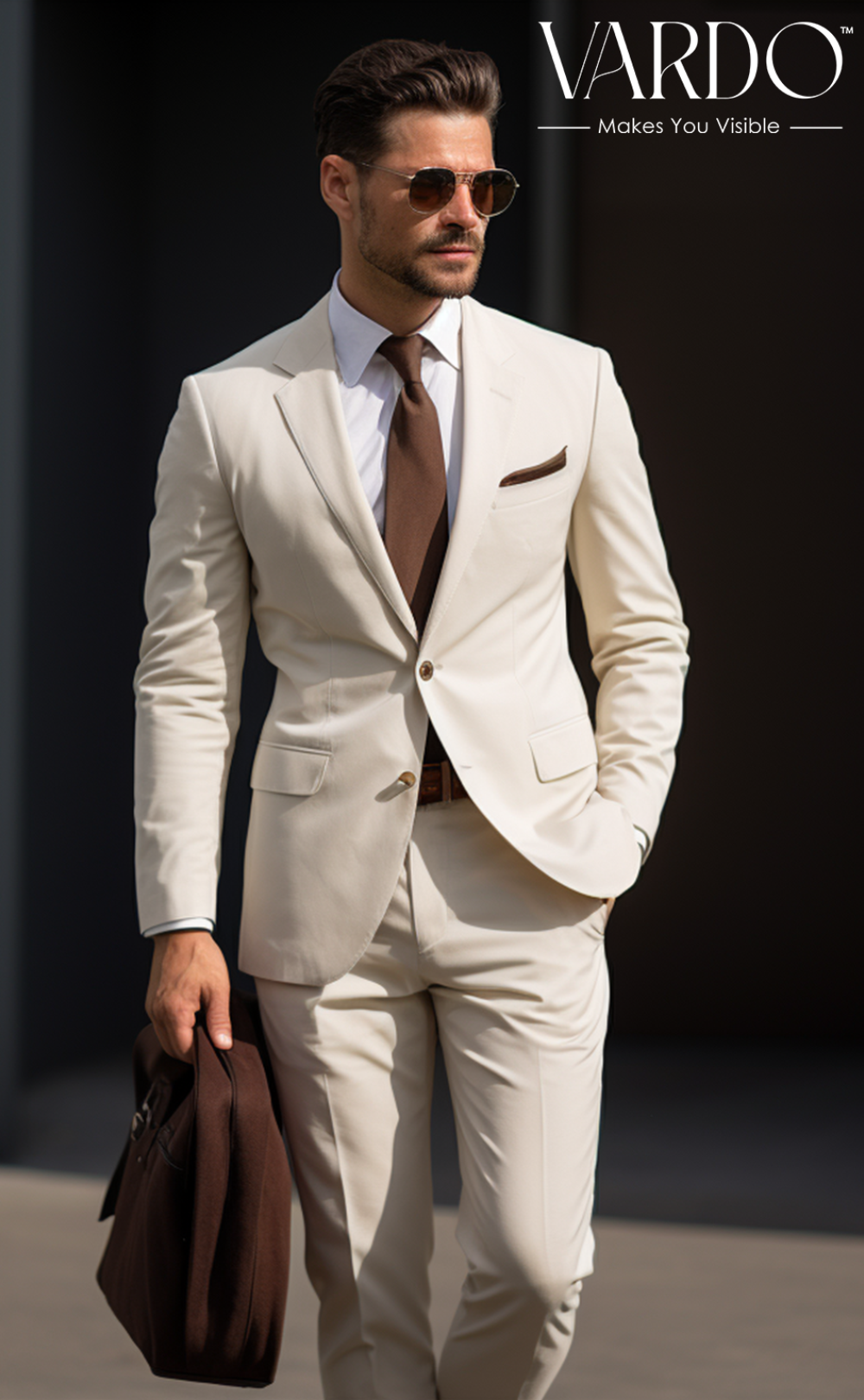 Premium Cream Two-Piece Suit for Men