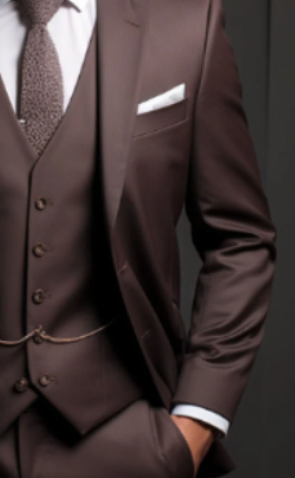 Dark Brown Three Piece Suit