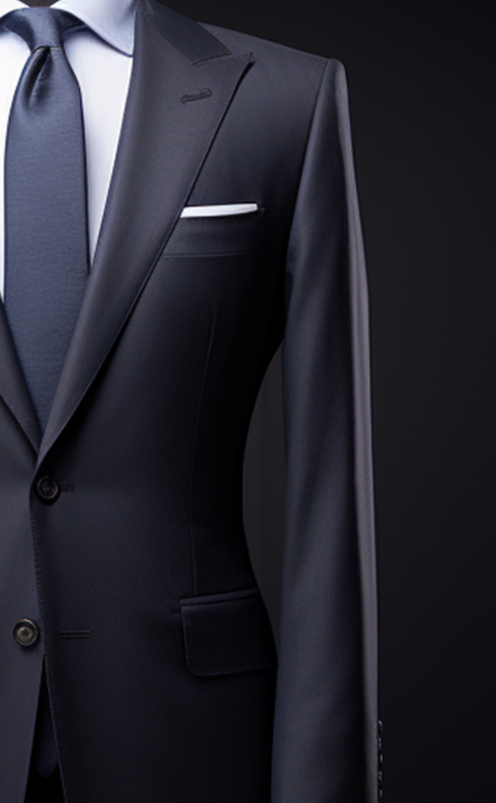 Classic Navy Blue Two Piece Suit for Men