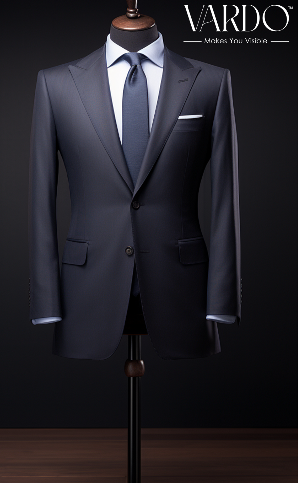 Classic Navy Blue Two Piece Suit for Men