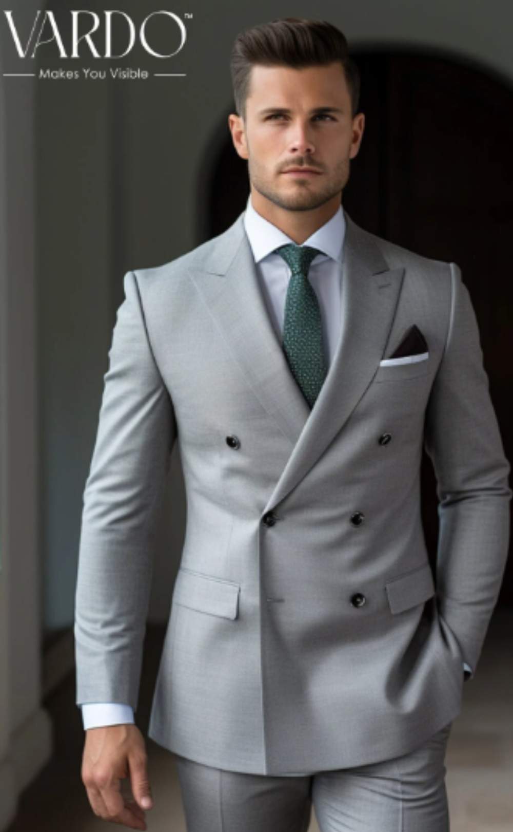 Worsted Grey Double Breasted Suit