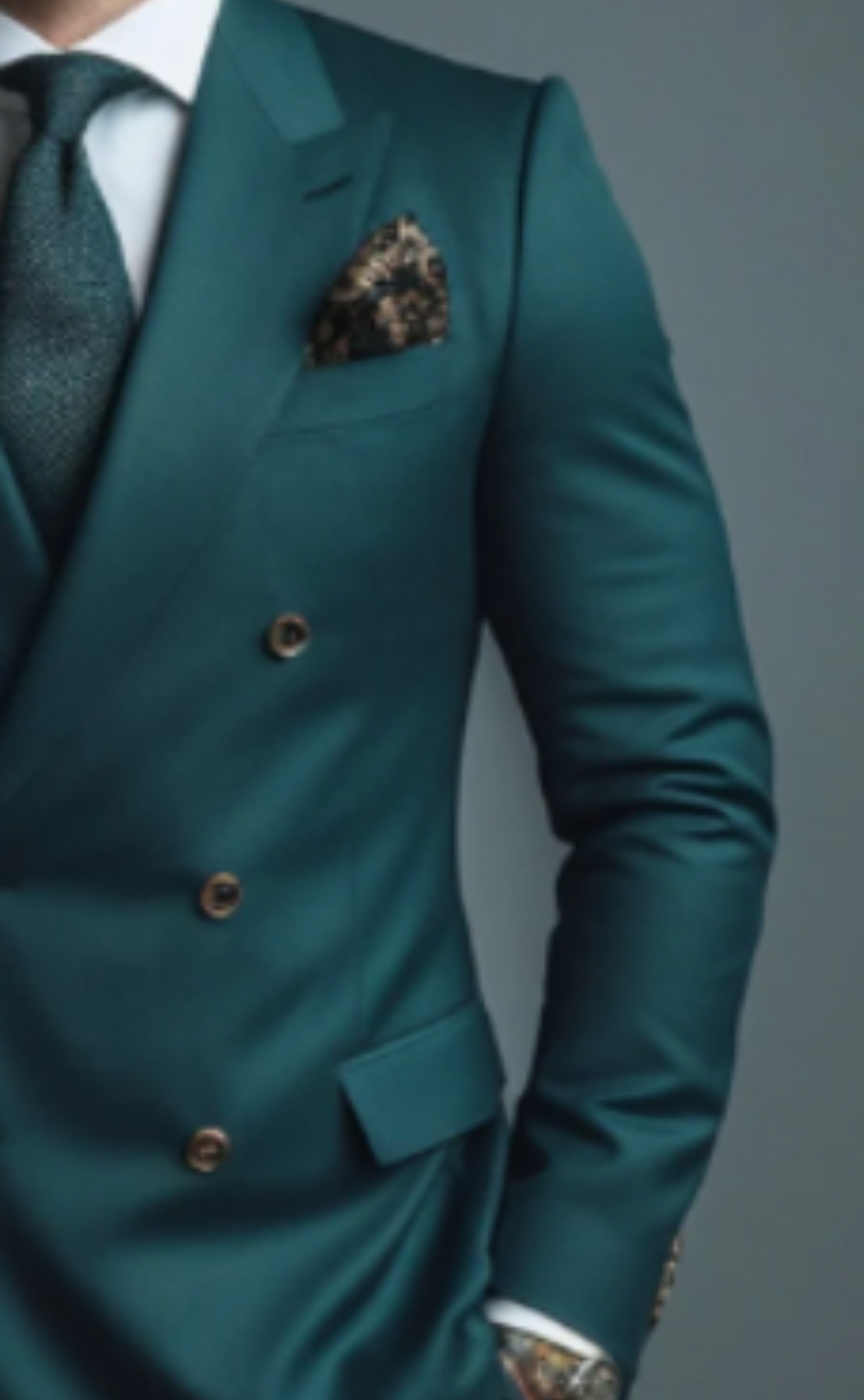 Stylish Teal Double Breasted Suit for Men