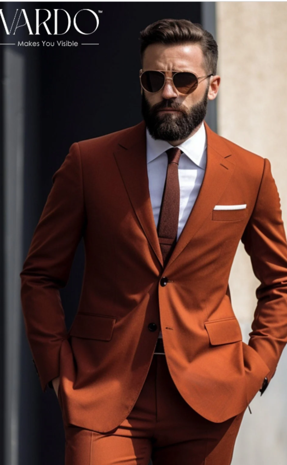 Rust Two Piece Suit for Men - Timeless Elegance and Modern Style - Tailored Fit, The Rising Sun store, Vardo