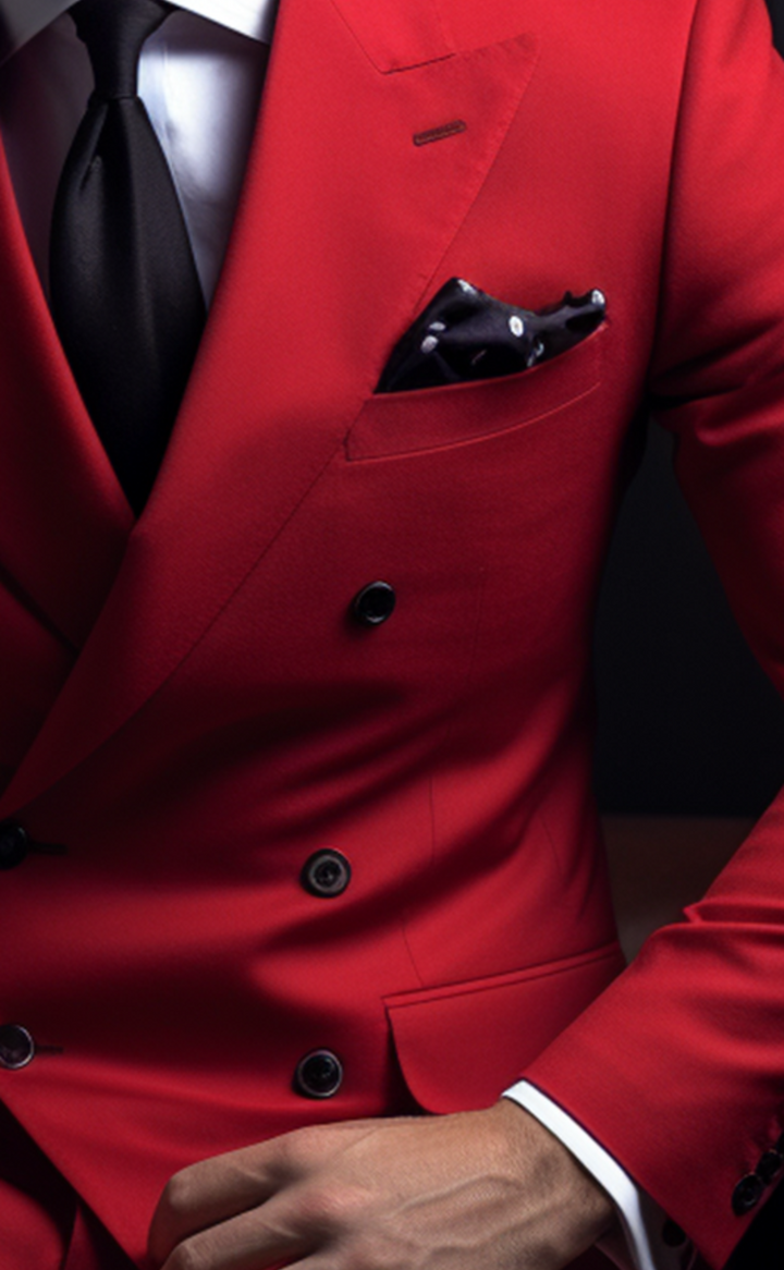 Stylish Red Double Breasted Suit for Men