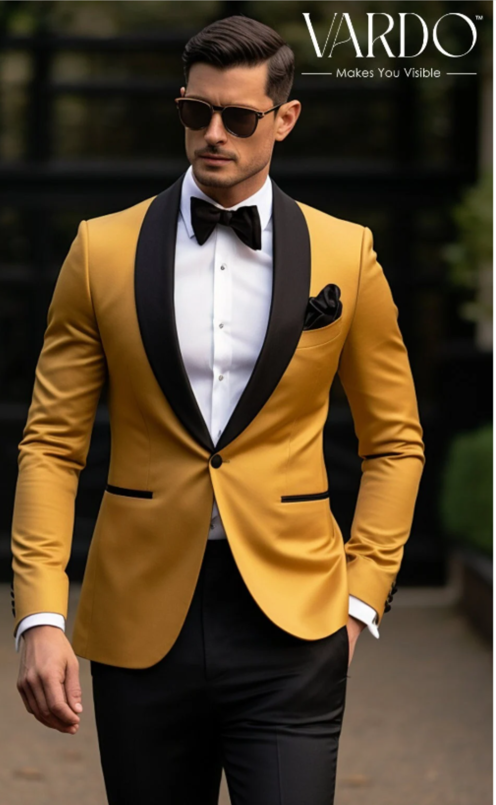 Mustard Yellow Two Piece Tuxedo Suit for Men -  Tailored Fit, The Rising Sun store, Vardo