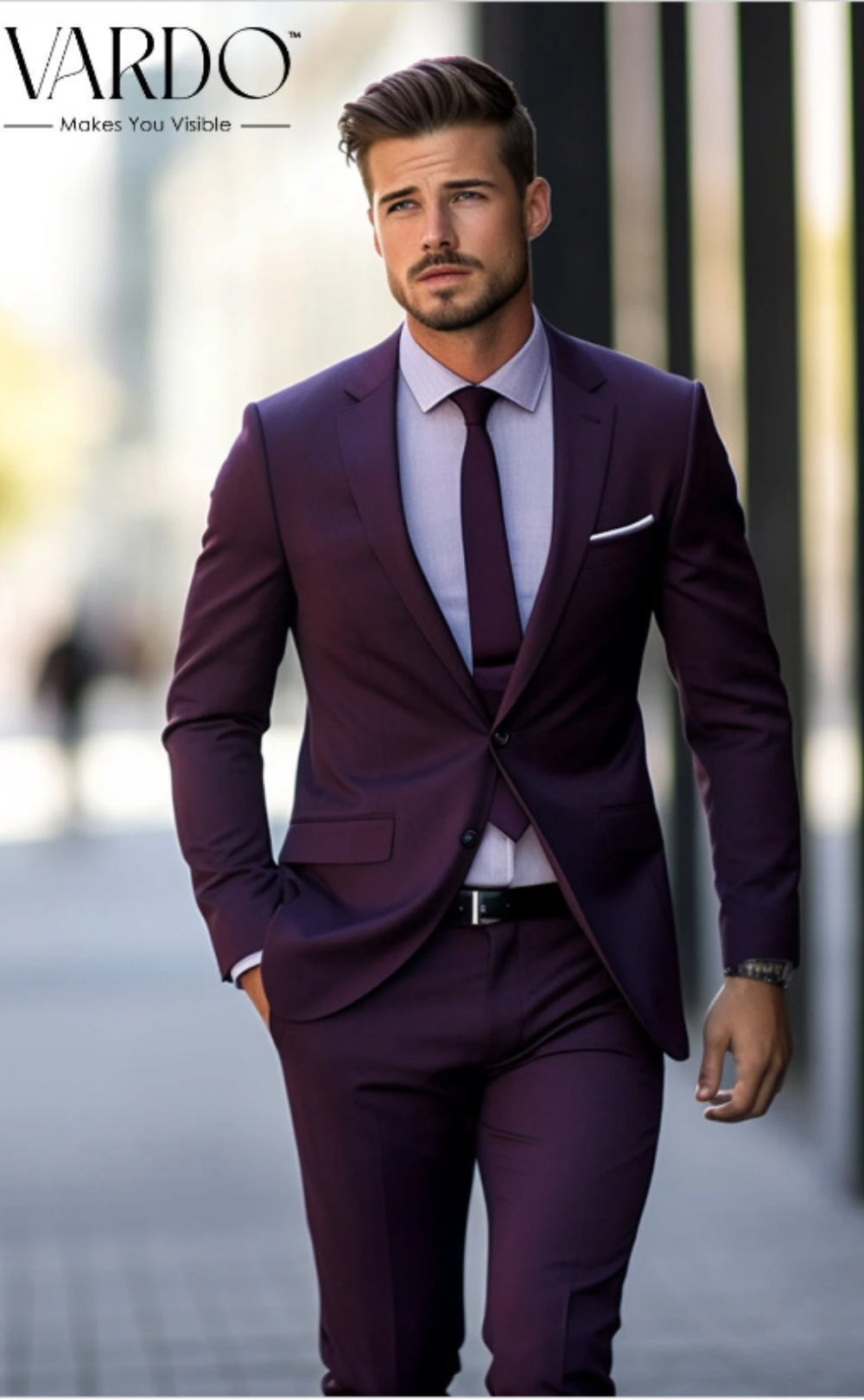 Premium Purple Two Piece Suit for Men – Elegant and Stylish Formal Attire- Tailored Suit-The Rising Sun store, Vardo