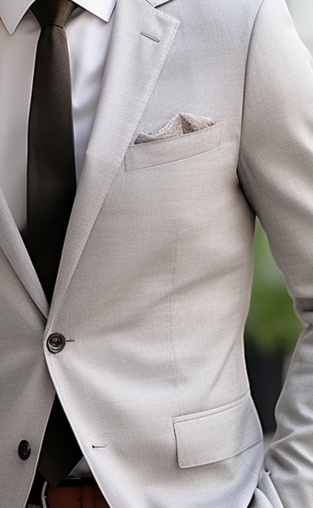 Formal Light Grey Two-Piece Suit for Men