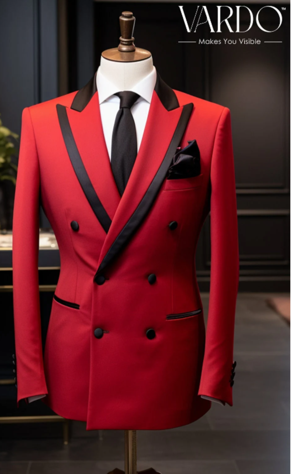 Classic Style Red Double Breasted Suit for Men - Elegant suit - Tailored Suit - The Rising Sun store, Vardo