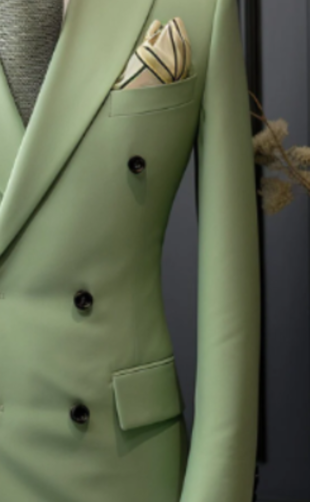 Men's Honey Dew Green Double Breasted Suit for Men