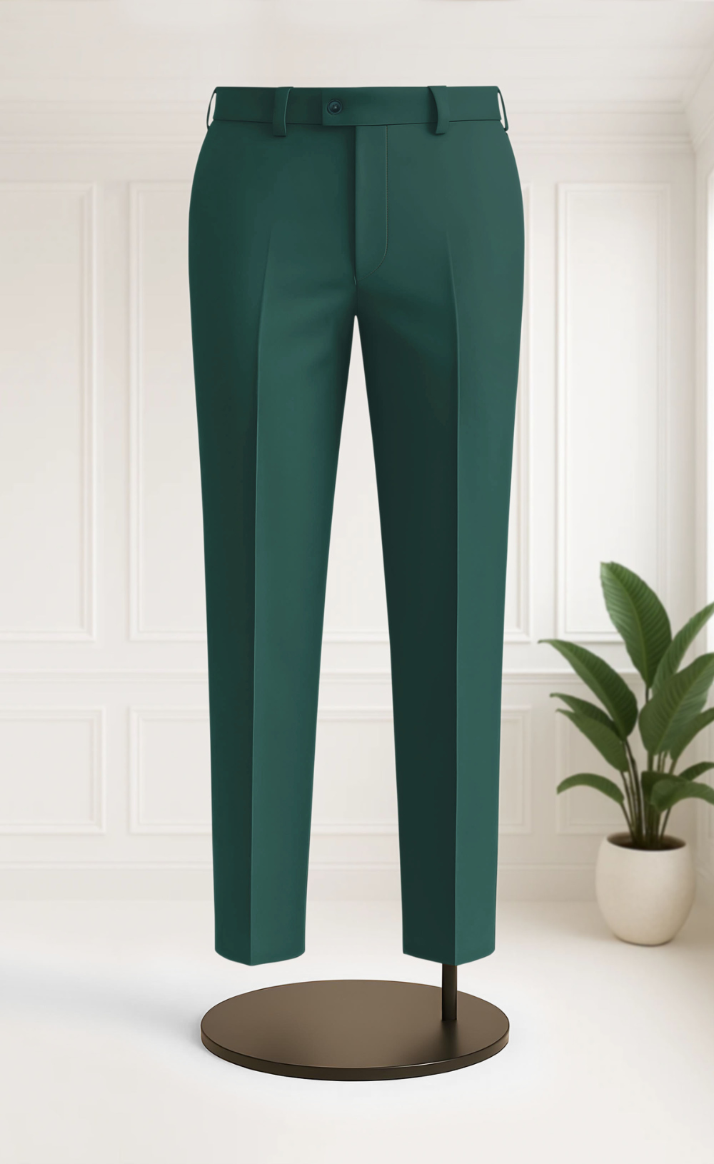 White Jacquard Tuxedo with Emerald Green Satin Lapel & Pants