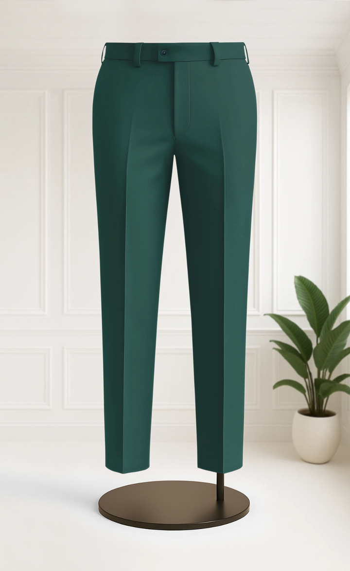 White Jacquard Tuxedo with Emerald Green Satin Lapel & Pants