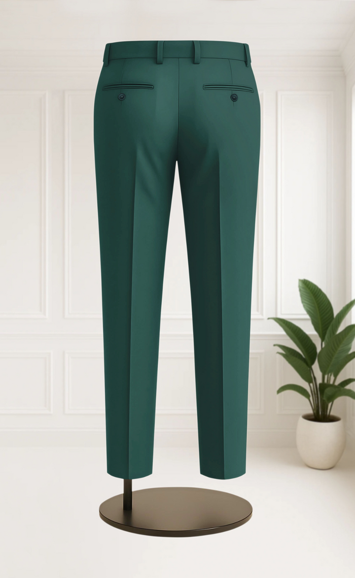 White Jacquard Tuxedo with Emerald Green Satin Lapel & Pants