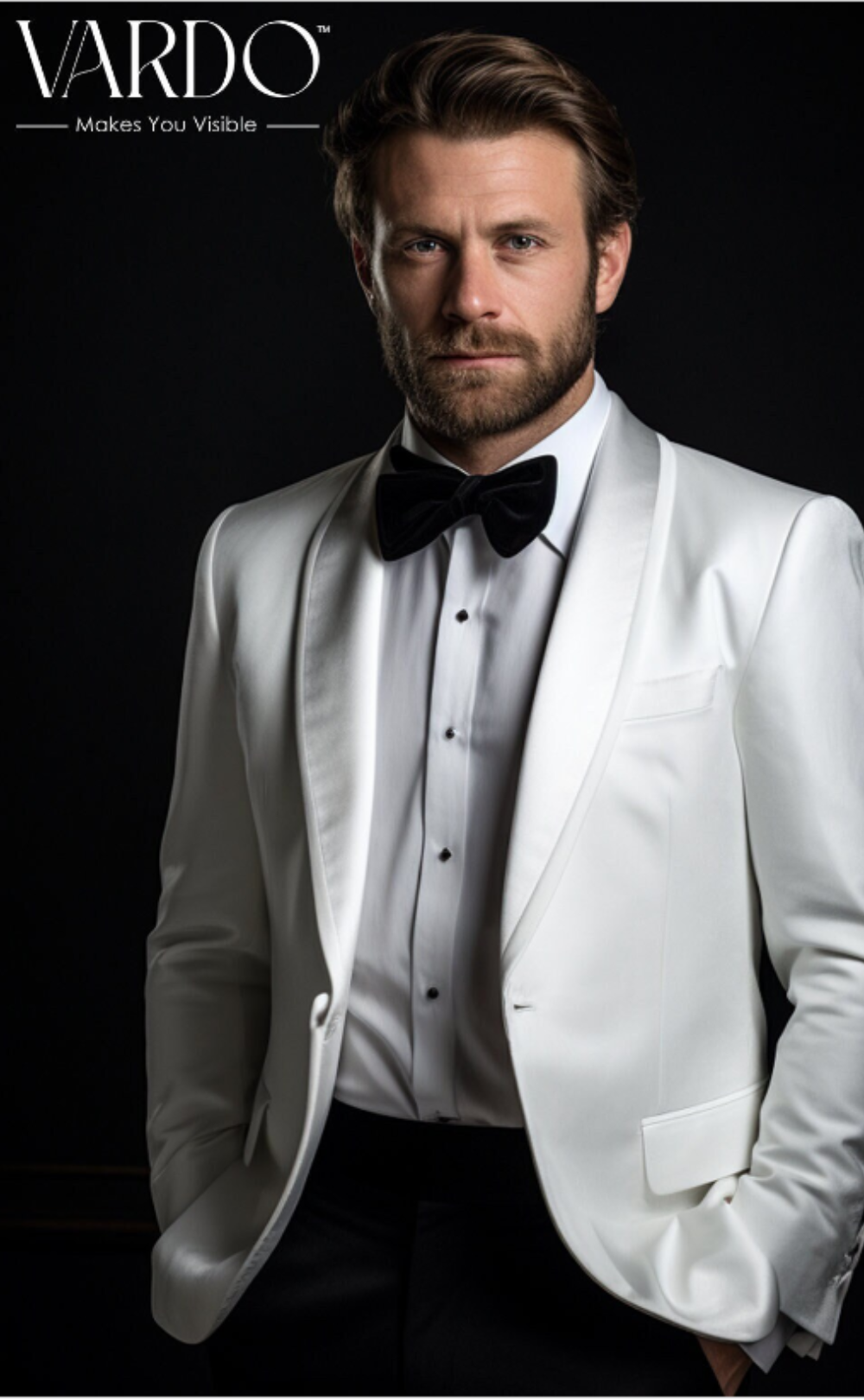 Elegant Men's White Velvet Dinner Jacket - Classic Formal Wear for Special Occasions - Tailored Fit-Vardo