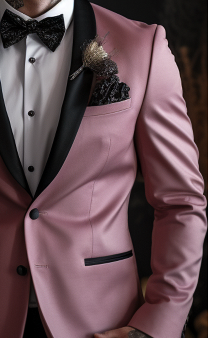 Dusty Rose Tuxedo Suit for Men-Elegant Wedding Attire